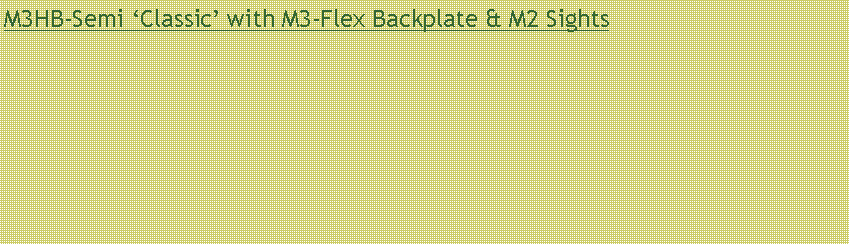 Text Box: M3HB-Semi Classic with M3-Flex Backplate & M2 Sights