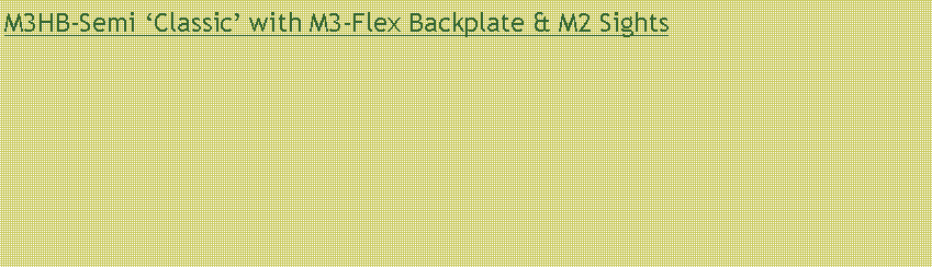 Text Box: M3HB-Semi �Classic� with M3-Flex Backplate & M2 Sights