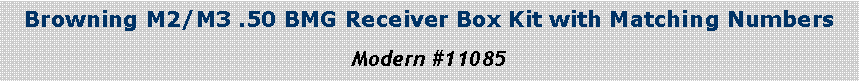 Text Box: Browning M2/M3 .50 BMG Receiver Box Kit with Matching NumbersModern #11085
